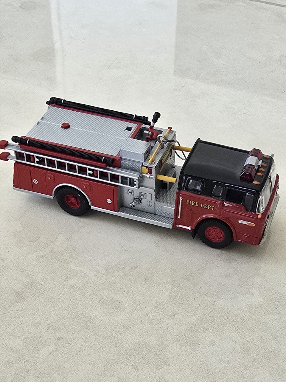 Fire Truck Holiday Ornament - Red and Black Fire Department Ornament - Picture 5 of 5